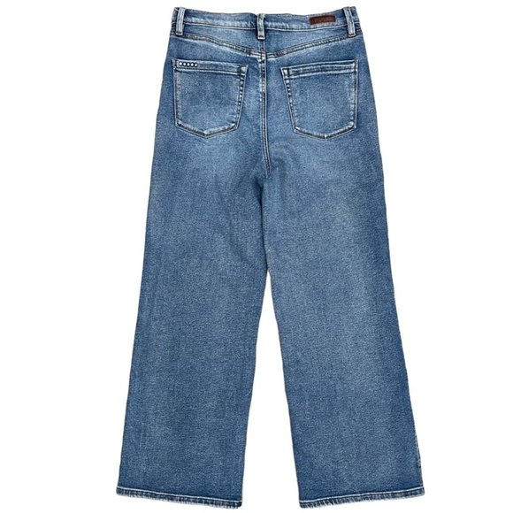 Blank NYC The Chrystie High-Rise Crop Wide Leg Denim Jeans in Wall Street Sz 28 - Picture 3 of 15